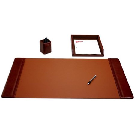 WORKSTATION Mocha Leather  Desk Set, 3PK TH951691